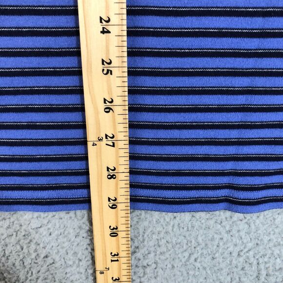 Polo Ralph Lauren Shirt Mens Large Blue Black Striped Golf‎ Pony Logo Collared - Picture 9 of 9